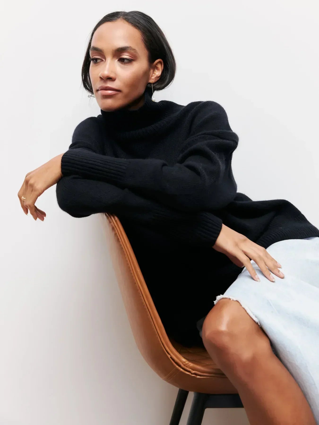 MAEVA – HÖGHALSAD STICKAD PULLOVER TRÖJA