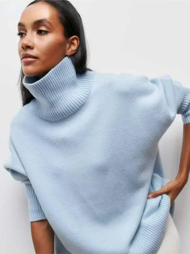 MAEVA – HÖGHALSAD STICKAD PULLOVER TRÖJA