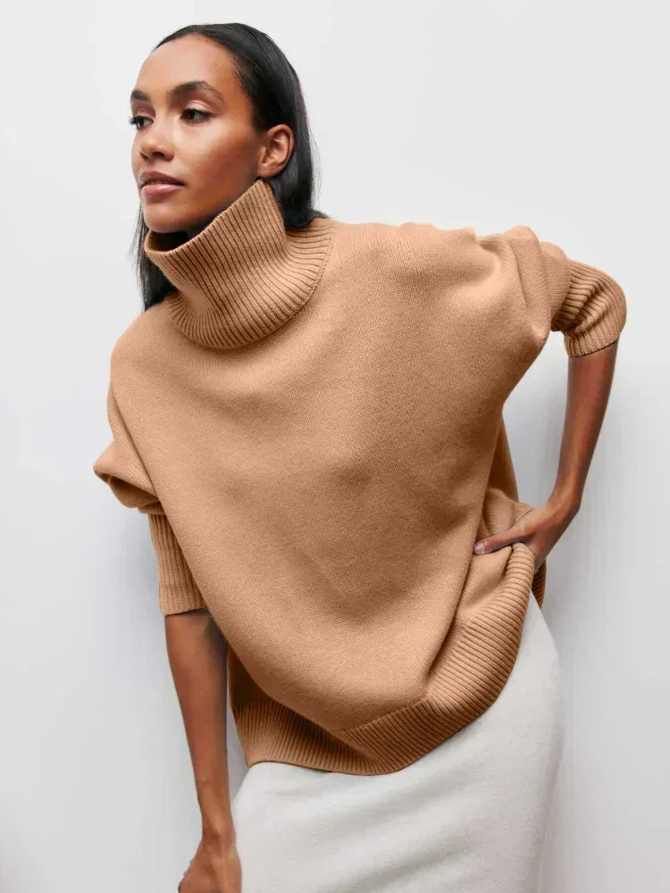 MAEVA – HÖGHALSAD STICKAD PULLOVER TRÖJA