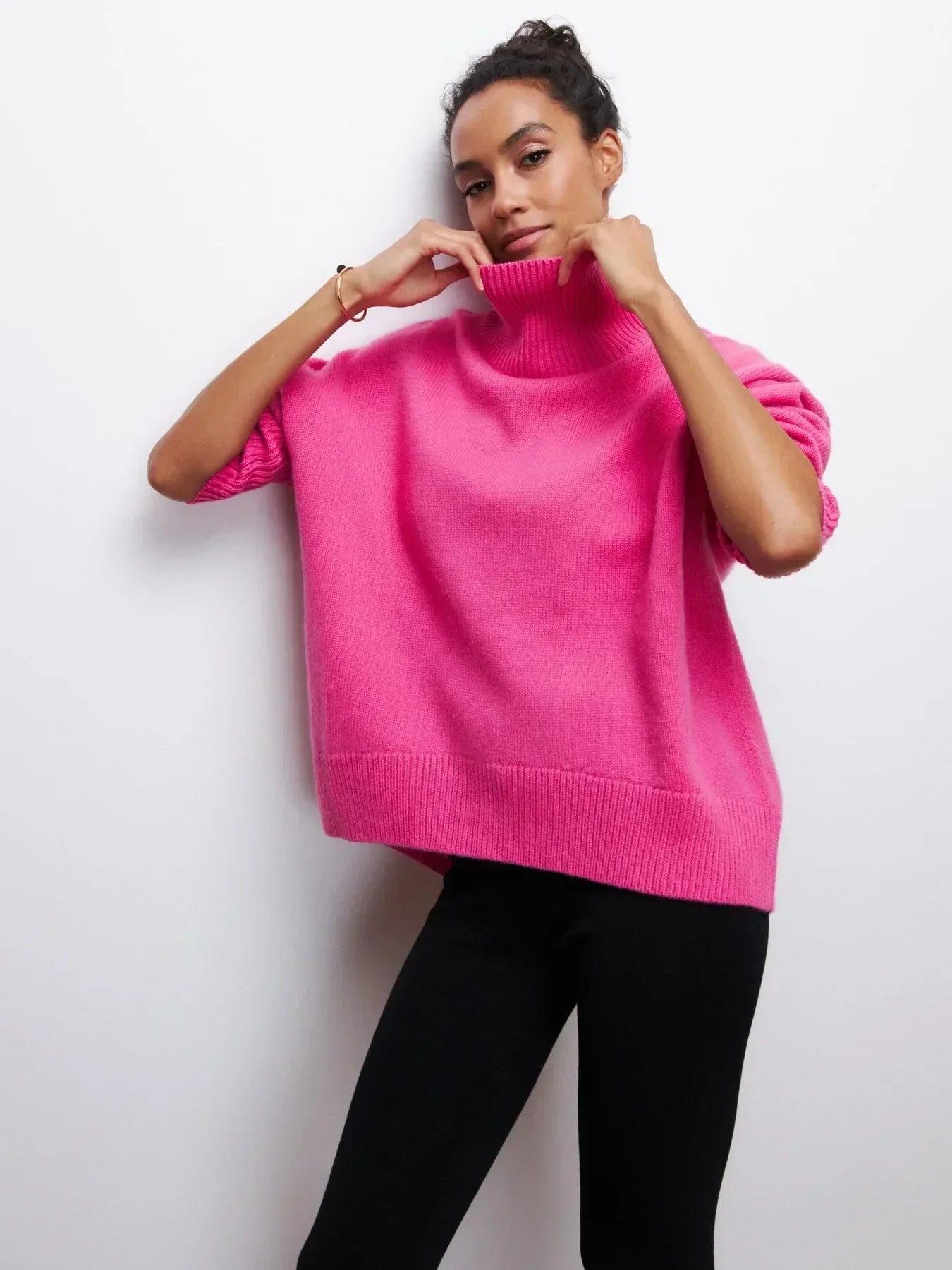 MAEVA – HÖGHALSAD STICKAD PULLOVER TRÖJA