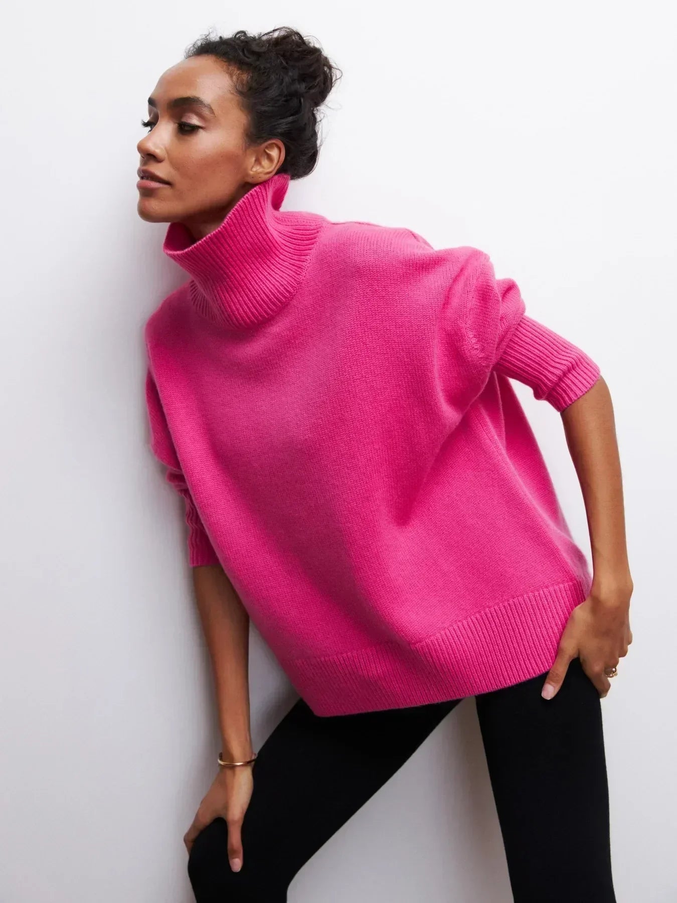 MAEVA – HÖGHALSAD STICKAD PULLOVER TRÖJA