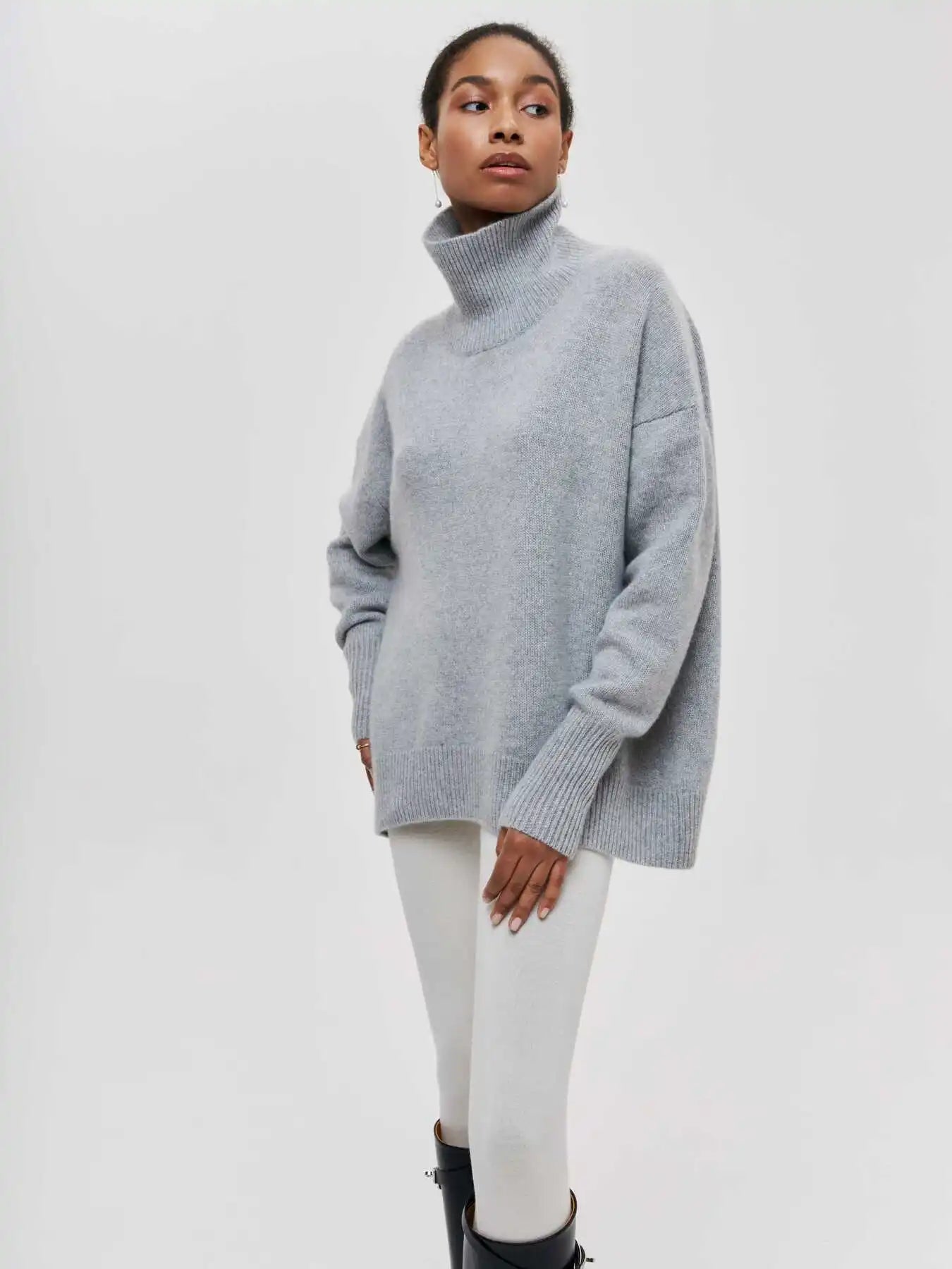 MAEVA – HÖGHALSAD STICKAD PULLOVER TRÖJA