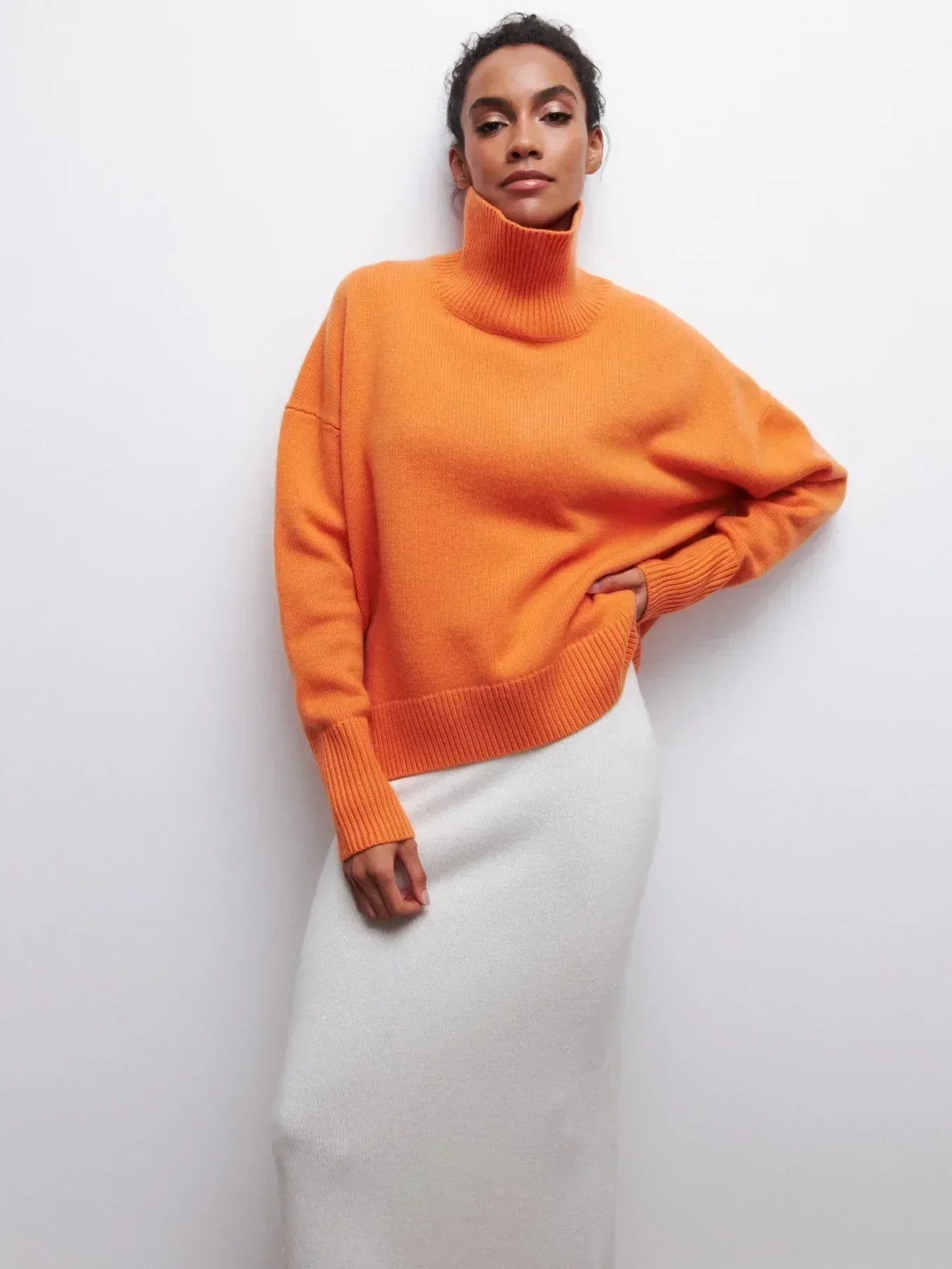 MAEVA – HÖGHALSAD STICKAD PULLOVER TRÖJA