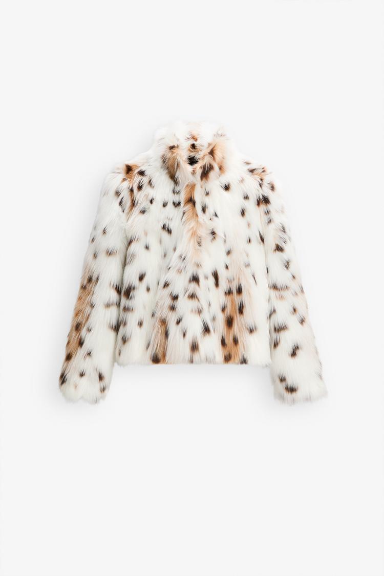 ANNALIS - VILD LEOPARD FEJKPÄLS JACKA