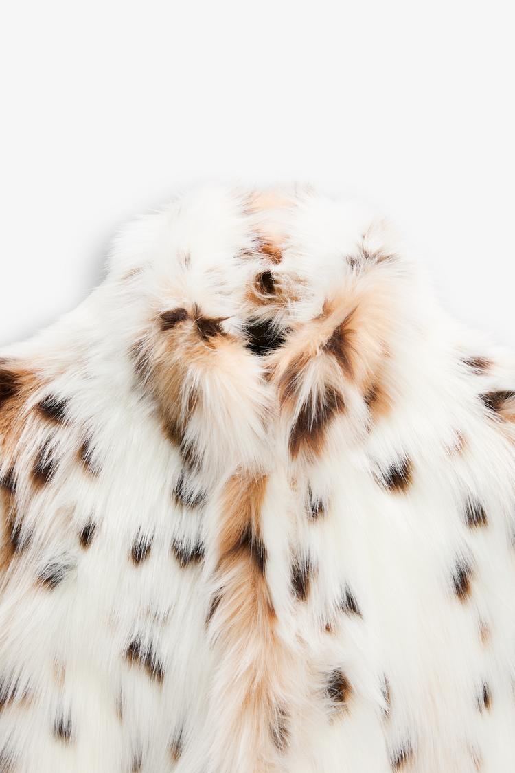 ANNALIS - VILD LEOPARD FEJKPÄLS JACKA