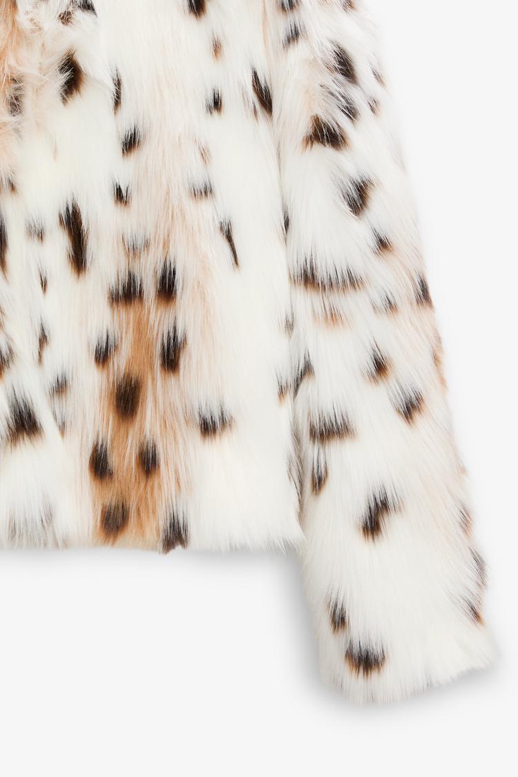 ANNALIS - VILD LEOPARD FEJKPÄLS JACKA