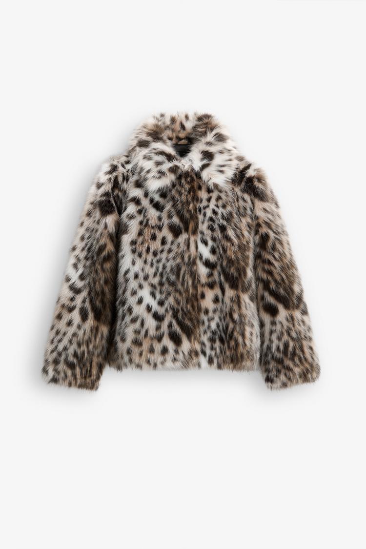ANNALIS - VILD LEOPARD FEJKPÄLS JACKA