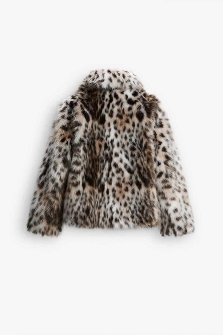 ANNALIS - VILD LEOPARD FEJKPÄLS JACKA