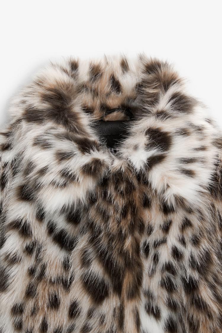 ANNALIS - VILD LEOPARD FEJKPÄLS JACKA