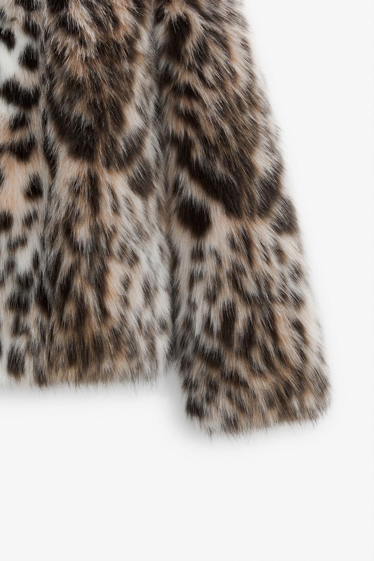 ANNALIS - VILD LEOPARD FEJKPÄLS JACKA